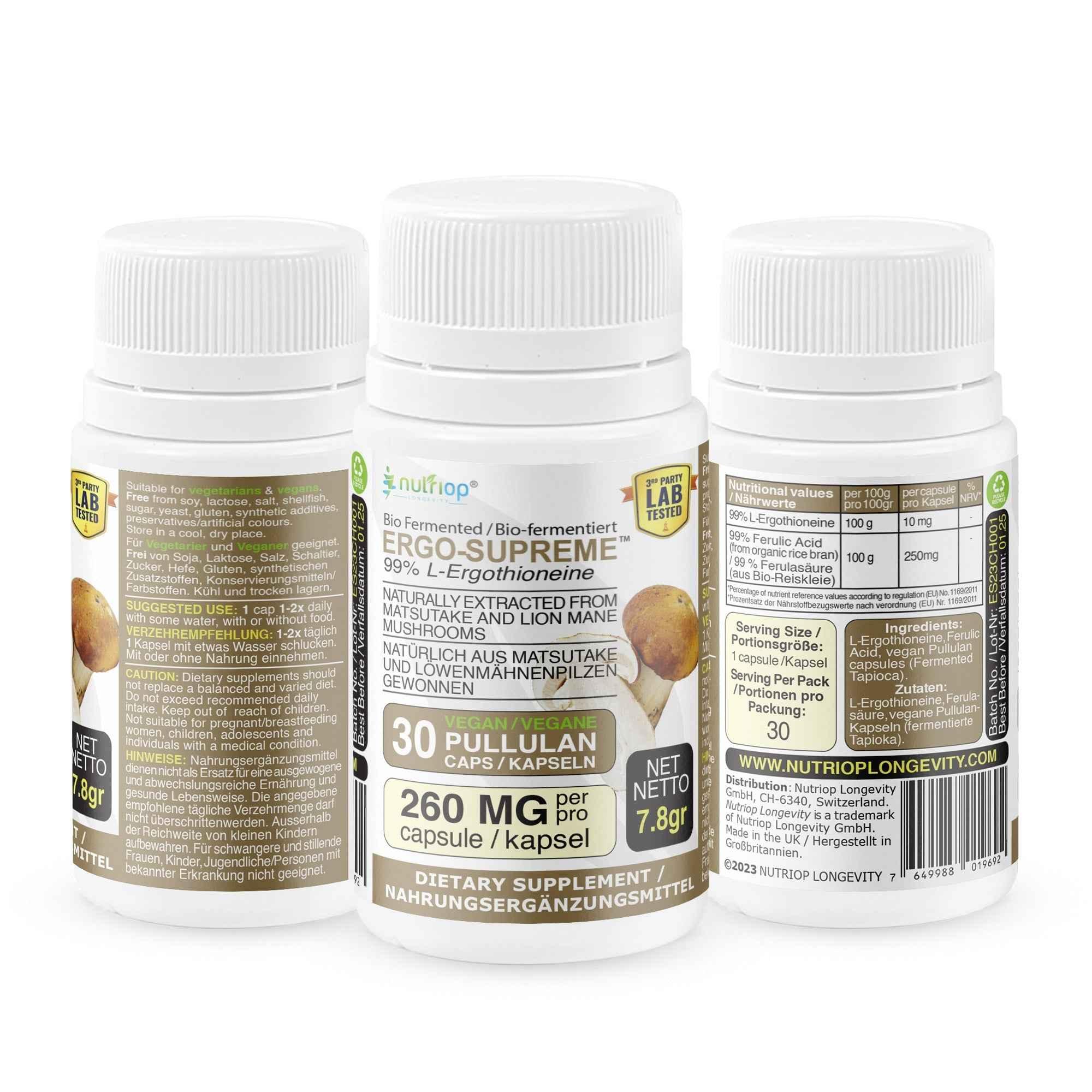Bio Fermented Nutriop Longevity® ERGO-SUPREME - 10mg per serving- 30 servings - Nutrifeel