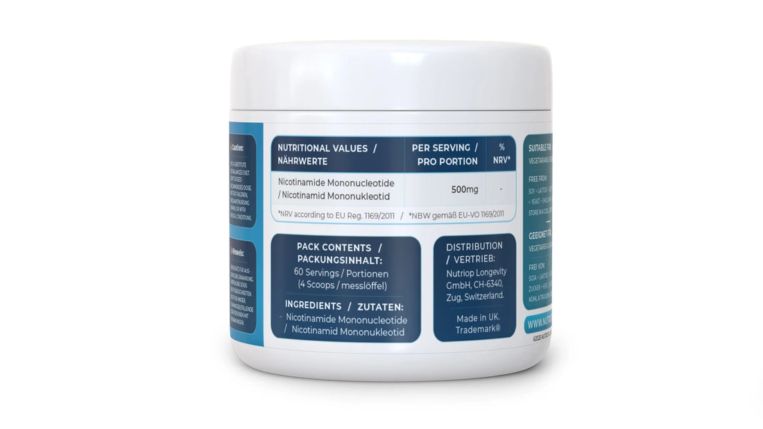 Nutriop Longevity® PURE-NMN Nicotinamide Mononucleotide Extreme Potency sublingual powder -30 grams - Nutrifeel